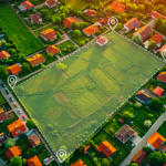 Aerial of construction site